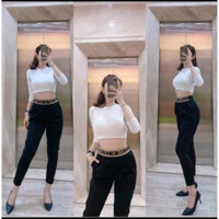 Quần Baggy Nữ Cạp Chun Chữ Chất Vải Umi Hàn Co Giãn