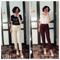 Quần Baggy Nữ Cạp Chun Hai Bên Tôn Dáng Chất Vải Tuyết Mưa Cao Cấp Không Nhăn Không Bám Bụi