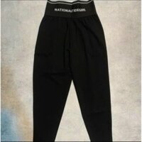 Quần baggy nữ cạp chun lưng cao 10cm chất UMI dày dặn co giãn thoải mái