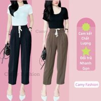 Quần baggy nữ cạp chun vải ruby cao cấp mềm nhẹ