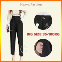 Quần Baggy Nữ Dập Ly Chất Tuyết Mưa Cạp Cao 3 Cúc Đứng Form Siêu Hack Dáng Bigsize 35-100kg