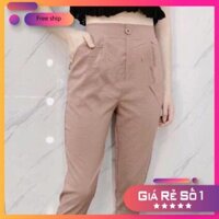 Quần Baggy nữ 🌸FREESHIP🌸 Quần Baggy 9 tấc chất liệu đũi sước Hàn cao cấp.
