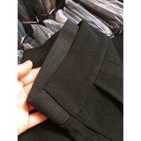 Quần baggy nữ lưng cao công sở đẹp Doloxi khóa sườn cạp chun sau co giãn Q435 - ĐEN,S