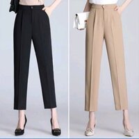 Quần Baggy Nữ Lưng Chun Khóa TRƯỚC  kiểu cạp cao đẹp quần công sở vải tuyết mưa chuẩn loại 1