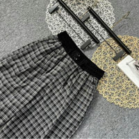 Quần baggy nữ, quần fom thụng chất kẻ lạnh, phối cạp cao, tôn dáng đẹp mọi góc nhìn pants women