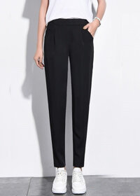 Quần baggy nữ quần học sinh Haint Boutique Q33 - Đen - XL