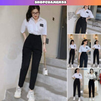 Quần baggy nữ, quần tây nữ baggy chất vải tuyết mưa mịn và dày dặn 2 nút cúc SKUQ-55ADN shopcuamem98