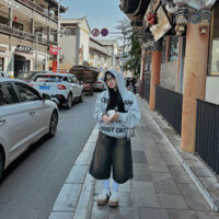 Quần Baggy Short Jean Wideleg, Quần Short Jean Wash Dài Qua Đầu Gối 2023