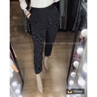 Quần baggy vải chun sau kẻ và đen