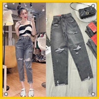 Quần Baggy Xanh, Đen Gối Rách Nhiều Kiểu Cho Nữ Chất Jeans Bò Cao Cấp