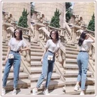 Quần baggy xanh trơn 💖FREESHIP💖 Quần jeans baggy trơn cá tính AD11