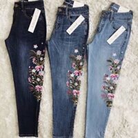 Quần baggy.Quần jean.Quần thêu bông 3D.Quần bo