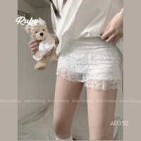 Quần bảo hộ nữ ren màu trắng, hồng, đen, quần đùi legging bảo hộ phong cách Nhật Bản