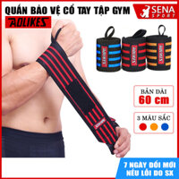 Quấn bảo vệ cổ tay tập Gym - Đai Bảo Vệ Cổ Tay tập Gym cao cấp Aolikes - Xám 1 đôi - Ko logo 50cm