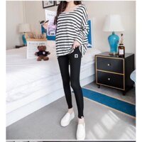 QUẦN BẦU DÀI - LEGGING BẦU DÀI HÌNH MÈO CT 555 - đen