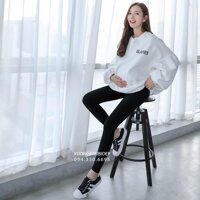 Quần bầu legging hiện đại có đỡ bụng chun và khuy điều chỉnh bụng - S 4046kg