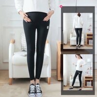 Quần bầu lót lông legging hình mèo có đáp bụng và chun chỉnh bụng