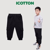 Quần bé trai Icotton nắp túi màu đen BT151