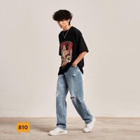 Quần Beggy Jean Nam cao cấp Thương Hiệu Chandi, phong cách hàn quốc trẻ trung cá tính MS810 - Màu xanh - M