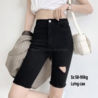 Quần biker bigsize Kimfashion,quần ngố bigsize cạp lưng cao co giãn Fullsize 58-90kg NDD04