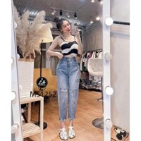 Quần bò baggy xám cá tính rách tua cực xinh rua cho nàng Kim Anh Jeans Ms 1252