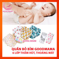 Quần bỏ bỉm cho bé chính hãng Goodmama cao cấp 6 lớp thấm hút mềm mát thoáng khí size cho bé từ 5-17kg