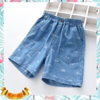 Quần bò cho bé trai 2-10 tuổi hình xe đạp, Quần jean lửng trẻ em hàng cao cấp vải mềm mỏng khỏe khắn thời trang