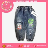 Quần bò cho bé trai bo gấu Zara xuất dư - chất vải jean dày dặn - size từ 8-20kg