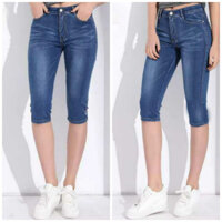 Quần Bò Denim Quần Jean Ngố Nữ Lưng Cao Co Giãn Hàng Công Ty Cao Cấp