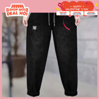 Quần Bò Giấy Nữ Jean Baggy Cạp Chun Co Giãn Thoải Mái,  Lưng Cao Thanh Lịch - Phong Cách Hàn Quốc