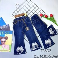 quần bò jean loe bé gái