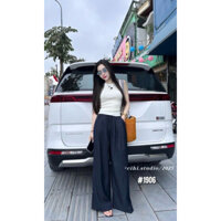 Quần Bò Lụa Mềm Cạp Chun-Ống Xuông Có Dây Rút