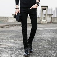 Quần Bò Nam Đen Trơn Skinny Ôm Body Chất Co Giãn SZone SQ602A - Quần Jean Skinny