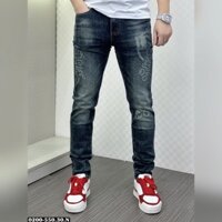 Quần Bò Nam Họa Tiết Cực Đẹp - Quần Jean Xanh Bạc Nam Họa Tiết Hot Trend 💥 QJ-0200