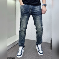 Quần Bò Nam Họa Tiết Cực Đẹp - Quần Jean Xanh Bạc Nam Họa Tiết Hoa  ☄️QJ-8619