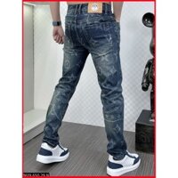 Quần Bò Nam Họa Tiết Cực Đẹp - Quần Jean Xanh Bạc Nam Họa Tiết Hoa  ☄️QJ-8619 VIC