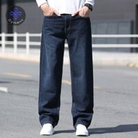 Quần Bò Nam Ống Suông DYMENS Quần Jeans Nam Ống Rộng Cotton Trung Niên Cho Bố 3 Màu Cơ Bản