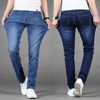 Quần Bò Nam Vải Denim Co Giãn Dáng Ôm Quần Jean nam Dài trơn Chuẩn Form Cơ Bản