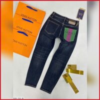 Quần bò nam VIC LUXURY quần jean màu xanh rêu mài bụi cào xước co giãn túi hậu dập nổi logo cực chất 💥 QJ-88103
