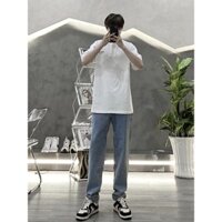 Quần bò nam xanh đen baggy ống suống đứng rộng, Quần jean Form xuông BUNNYBEE hottrend Hàn 2023