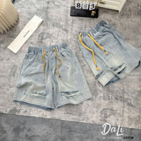 Quần bò ngố rách cạp chun mix dây vàng hàng QCL1 (3011#)