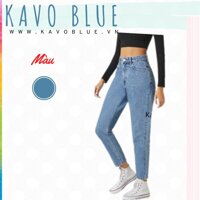 Quần Bò Nữ Dáng Baggy KAVO BLUE Cạp Lưng Cao Trơn JG100-10 - M  48-51 kg