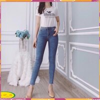 Quần Bò Nữ 🎁FREESHIP🎁 Quần Jean 3 Khuyên Tròn Cạp Cách Điệu Cao Cấp
