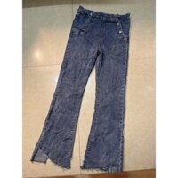 quần bò nữ màu xanh ống loe size L used