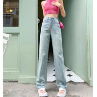 Quần Bò Nữ Ống Rộng, Quần Jeans Nữ Ống Xuông Phong Cách Người Âm Phủ KT63