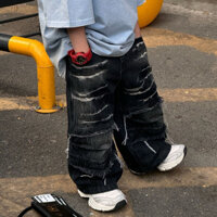 Quần Bò Ống Rộng Tua Phong Cách Hàn Quốc