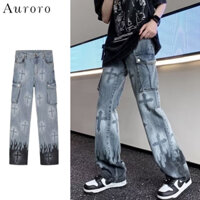 Quần bò ống rộng unisex quần jean ống đứng Cao Cấp denim quần jean ống rộng thời trang quần jean nam hàn quốc phong cách Hàn Quốc oversizequần hiphop nam
