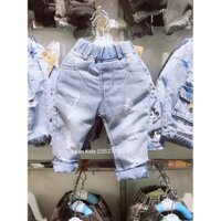 QUẦN BÒ RÁCH MÀU XANH - ĐEN CHO BÉ TRAI