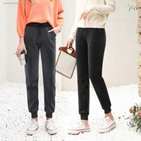 ◙◑Quần bó sát của phụ nữ mùa xuân, thu và đông rộng rãi chân, thư giãn cộng với nhung dày len cừu mặc bên ngoài cotton '