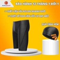 Quần Bơi Lửng Tặng Kèm Nón Bơi Quần Bơi Nam Hoa Văn Vây Cá Mập Co Giãn Thoát Khí Nhanh Khô Cleacco QBL Boro Sport